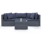 LONDON RATTAN 4 Piece 3 Seater Modular Outdoor Lounge Setting incl. Coffee Table