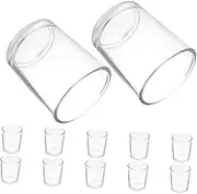 CIYODO 12pcs Transparent Glass Shot Glasses Mini Chalice Goblets for Wine Beer Elegant Design for Parties Weddings Church Gatherings Ergonomic Grip