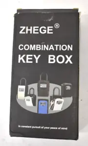 Zhege Key Lock Box For Outside use 4 Digit Combination Padlock Wall Mount