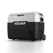 Kolner 40L Fridge Freezer Cooler 12/24/240v Camping Portable Esky Refrigerator With Trolley - Black
