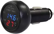 3 in 1 LED Digital Meter Display LCD Digital Dual Display 12V/24V Auto Voltmeter Thermometer Digital LED Car Voltmeter Thermometer