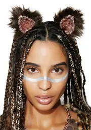 [KritterKlips] Sparkle Dark Brown Clip In Ears