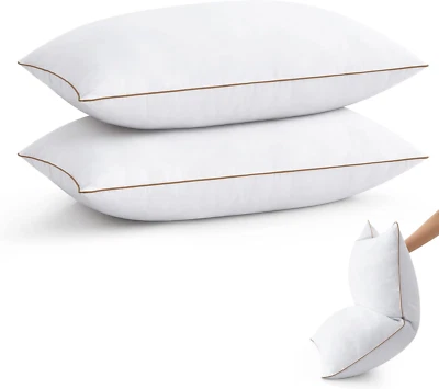 Puredown® Goose Feather down Pillows Standard Size Set of 2, Soft Fluffy Luxury