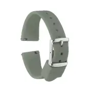 Silicone Watch Band 18mm Quick Release Watch Strap with Silver Clasp, Light Gray