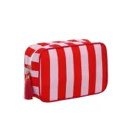 Stripe Makeup Bag Travel Cosmetic Bag Organizer Tassel Toiletry Bag Large Can...
