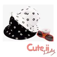 在飛比找momo購物網優惠-【Cute ii Lady】可愛小花朵珍珠氣質款漁夫帽 遮陽