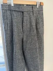 GUCCI Women's Black and White Checker 100% LanaWool Pants Size 40 Made In Italy