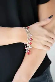 Fancy Facination Red Pearl Bead Link Bracelet Paparazzi - NEW In Package!!