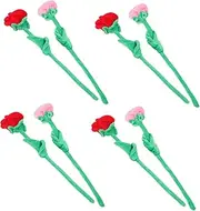 HEMOTON 8Pcs Plush Rose Flower Bouquet Flexible Stem Soft Roses Wedding Decoration Home Adornment Floral Accents for Parties and Events