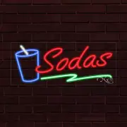 BRAND NEW "SODAS" w/LOGO 30x12x1 INCH LED FLEX WINDOW/WALL INDOOR SIGN 30902