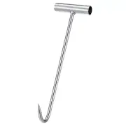 12"(300mm) T-Handle Meat Boning Hook, Galvanized T Hooks for Butcher