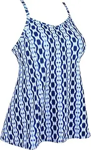 JINXUEER Women's Plus Size Flowy Swimsuit Crossback Tankini Top Modest Swimwear