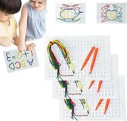 Velaire Stitch Board, Velaire Yarn Stitch Board, Stitch Board for Kids Thread, Stitch Board for Kids, DIY Children's String Weaving Drawing Board, String Art Kit with Colored Ropes (3pcs)
