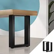 Oikiture Table Leg Desk Coffee Dining Furniture Hardware Metal Legs X2 Home Improvement Bench Box Steel DIY Industrial Rectangle 40 X 30CM