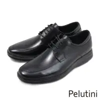 在飛比找momo購物網優惠-【Pelutini】經典流線軟墊休閒綁帶德比鞋 黑色(312