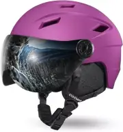 ODOLAND Ski Helmet with Visor Light Weight Snowboard and 2-in-1 Visor Sport