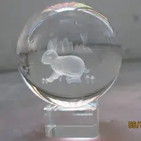 在飛比找樂天市場購物網優惠-水晶內雕球創意生日禮物生肖兔送朋友水晶球十二星座創意擺件