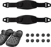 [BSITSSS] Heel Strap with Studs Replacement for Clogs, for Men and Women, Classic Heel Strap Removable, Fashion Clogs with Heel Strap with Velcro Fastener (Black), 25 * 9CM, Ethylene vinyl acetate, No