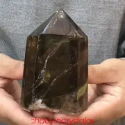 0.9LB Natural Smokey Citrine Quartz Obelisk Quartz Crystal Point Wand XA2964