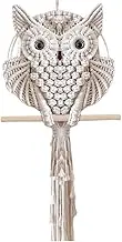 Owl Macrame Wall Decor, 11.8inch Owl Macrame Wall Hanging with Tassels, Woven Owl Boho Tapestry Decor for Bedroom Living Room Decorations