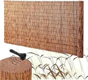 Natural Fencing Rolls, Patio Privacy Fencing Wall, Bamboo Reed Fencing, Decorative Fence, for Outdoor Privacy Screening, Sun Blocking, Divider, Hand-Woven, Bamboo Fencing(1.7 * 6m(5.6 * 19.7ft))