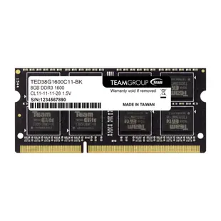 TEAM 十銓 ELITE DDR3L 1600 4G 8G 16G 筆記型記憶體 (低電壓1.35V)(終保) 公司貨