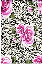 GAIREG Pink Roses Leopard Print Dish Drying Towels, 28x18 Bulk Thin Kitchen Towels, Set of 6