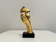 Gold Thinker Decorative Figurine On Black Base Set of 2