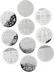 Mikinona Christmas Nail Stamping Sheets of Decorative Plates Snowflake Elk Patterns Diy Manicure Tools