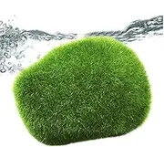Qkbuza Moss Balls - Realistic Terrarium Moss,Miniature Landscape, Decorative Faux Green Stones, Flocking Stones Decor for Aquarium Garden Table Craft