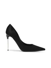 Dolce & Gabbana Leather High Heels With Silvertone Logo