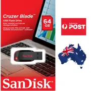 SANDISK CRUZER BLADE 64GB 64G 64 G GB USB FLASH DRIVE SDCZ50-064G-B35 Black