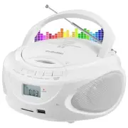 Portable CD Player Boombox with FM Stereo Radio, Bluetooth Speaker, Support