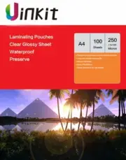 A4 Thick Hot Laminate Pouches Clear Film 250 Micron - 100 Sheets Uinkit 303x216