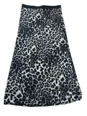 Hashtag Newman Marcus Skirt Womens Sz Small Black Gray Leapard Print Pull On