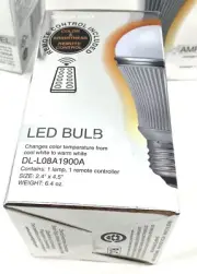 Sharp A19 Color Changing LED Light Bulb With Remote New In Box DL-L08A1900A