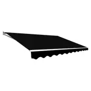 NNEDSZ Outdoor Folding Arm Awning Retractable Sunshade Canopy Black 5.0m x 3.0m