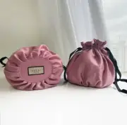 GUCCI Beauty Makeup Cosmetic Pink Drawstring Bag Pouch Floral Lining 100% New