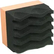 Large Pave Tire Shine Applicator, Durable And Reusable | Tire Shine Applicator | PAD Foam Applicator | Ergonomic Handle Wave Design Brush Wax Tamp Ab