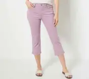 NYDJ Chloe Crop Jeans with Double Needle Slits Taro 10 Women's Pants A520007