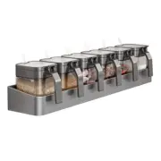 Condiment Jar Spice Container with 304 Stainless Steel Lids & Spoons,Clear Gl...