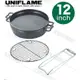 661086 日本UNIFLAME 12吋1/2淺型黑皮鐵鍋 黑皮荷蘭鍋 鑄鐵鍋 日本製造