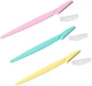 Eyebrow Razors Shaper Shavers Trimmers Scraping Eyebrow Knife Facial Hair Remover Shaver Trimmer Shaper Exfoliating Dermaplaning Tool for Women and Men Face Hair Removers 3Pcs