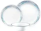CORELLE Dinnerware Set, Ocean Blues (12-Pieces), BPA Free, Glossy Design