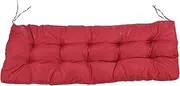 Rain Proof, Sun Proof, PP Cotton Polyester Sponge 2 Seater Bench Cushion with Straps for Indoor, Outdoor Beautifying and Guarding Chair, Restaurant, Balcony, Commercial, Others