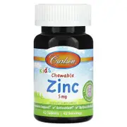 Carlson, Kid's Chewable Zinc, Natural Mixed Berry, 5 mg, 42 Tablets