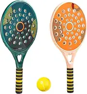 Tennis Racket Set, Waterproof Beach Tennis Racket with Air Hole, 18.1x8.7 Paddle Rackets with Non Slip Handle, Rackets with Elastic Beach Ball Ball
