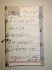 Homemade Greeting Card with Shakespeare Quote "If we are true to ourselves ...