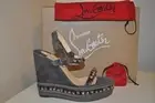 Christian Louboutin CATACLOU Stone Embellish Espadrille Platform Wedge Shoe 6.5