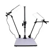 Albinar High Load 28" Copy Macro Stand 15.75"x19" Base w/ 2 two 16W LED lights
